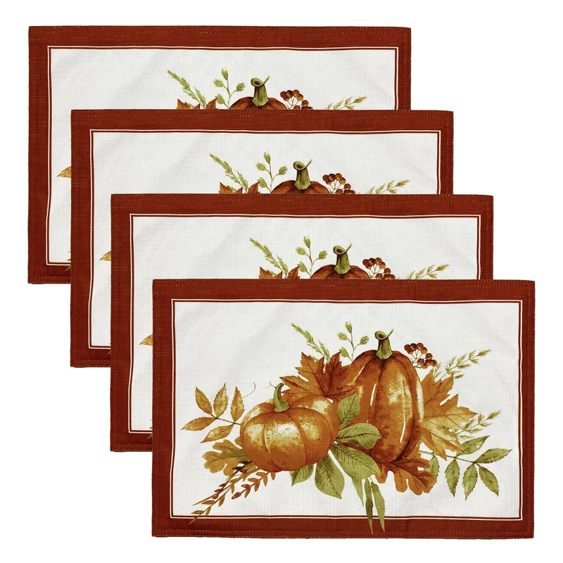 Autumn Pumpkin Grove 4 Piece Placemat Set