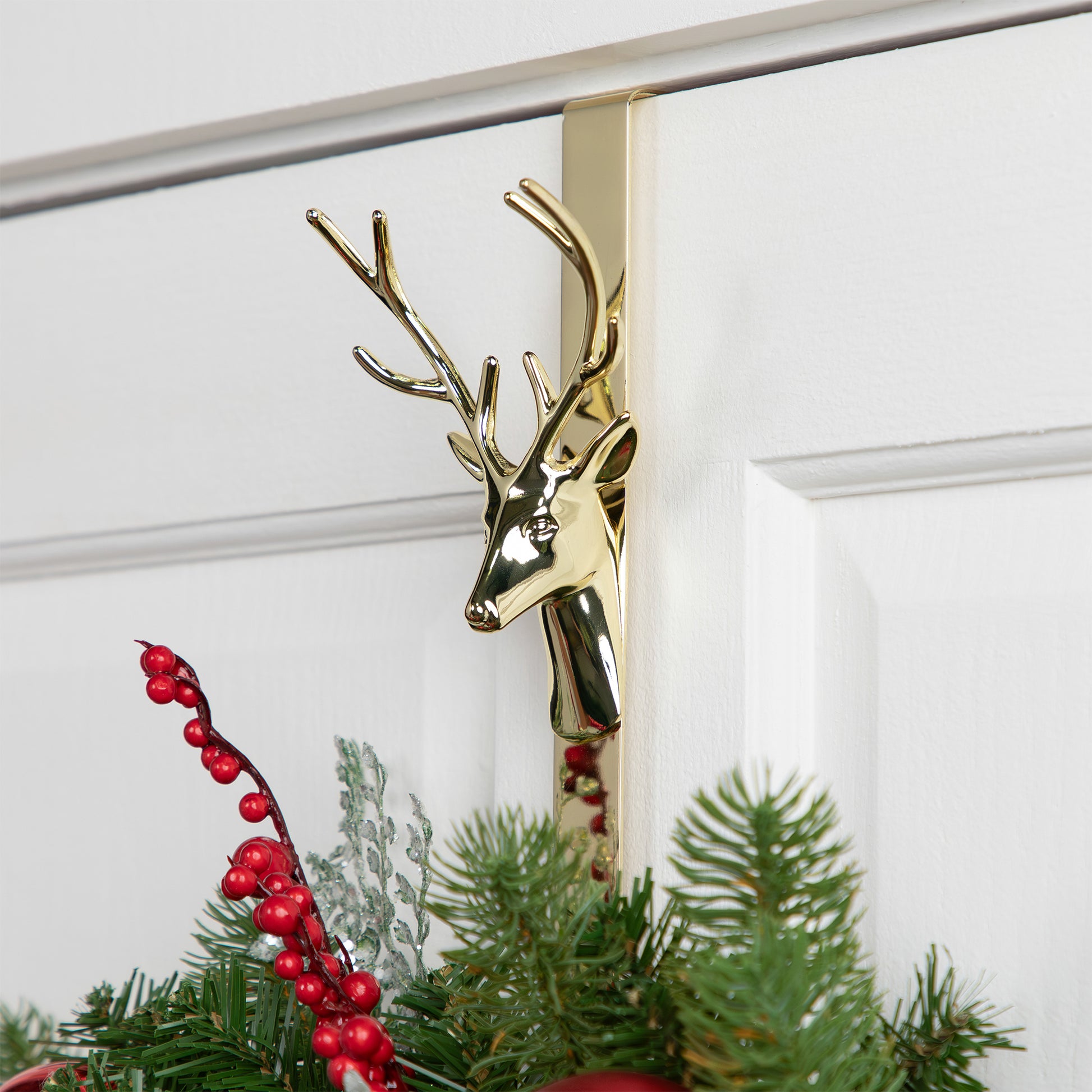 Golden Reindeer Wreath Hanger