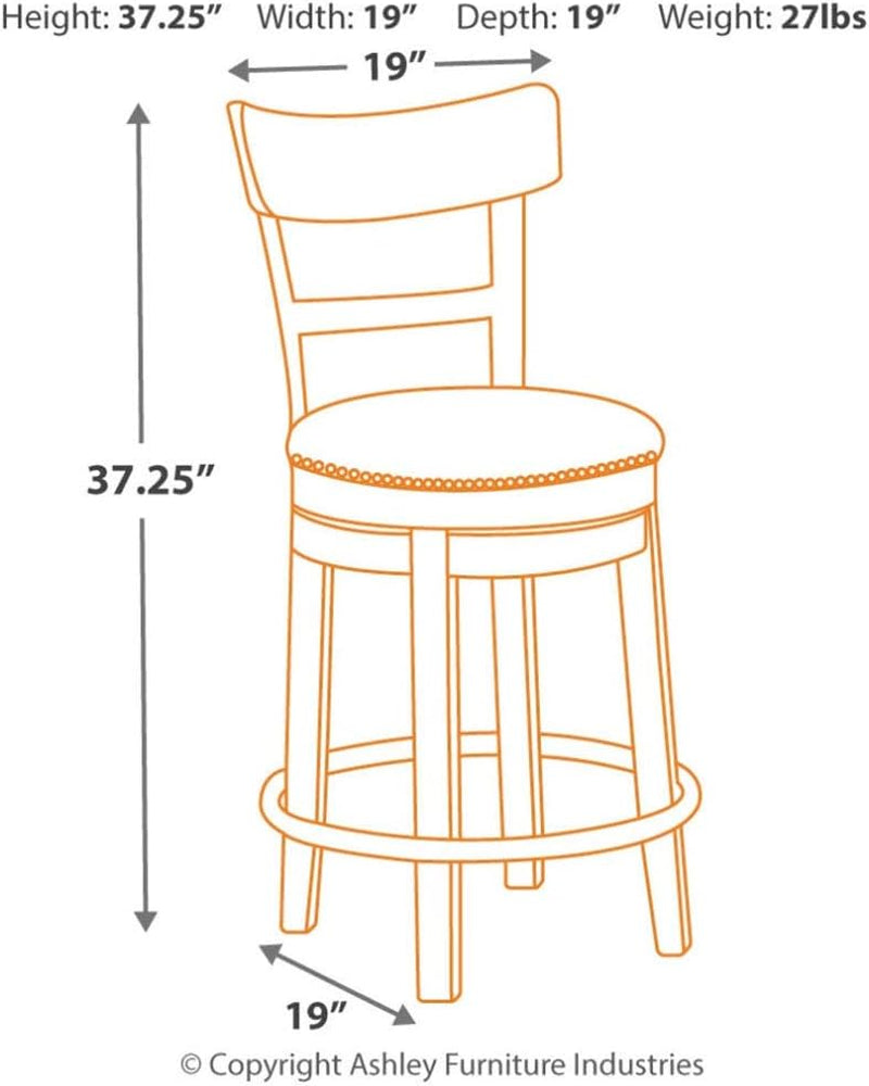 "Modern Farmhouse Swivel Barstool in Light Brown - 24.25" Height"