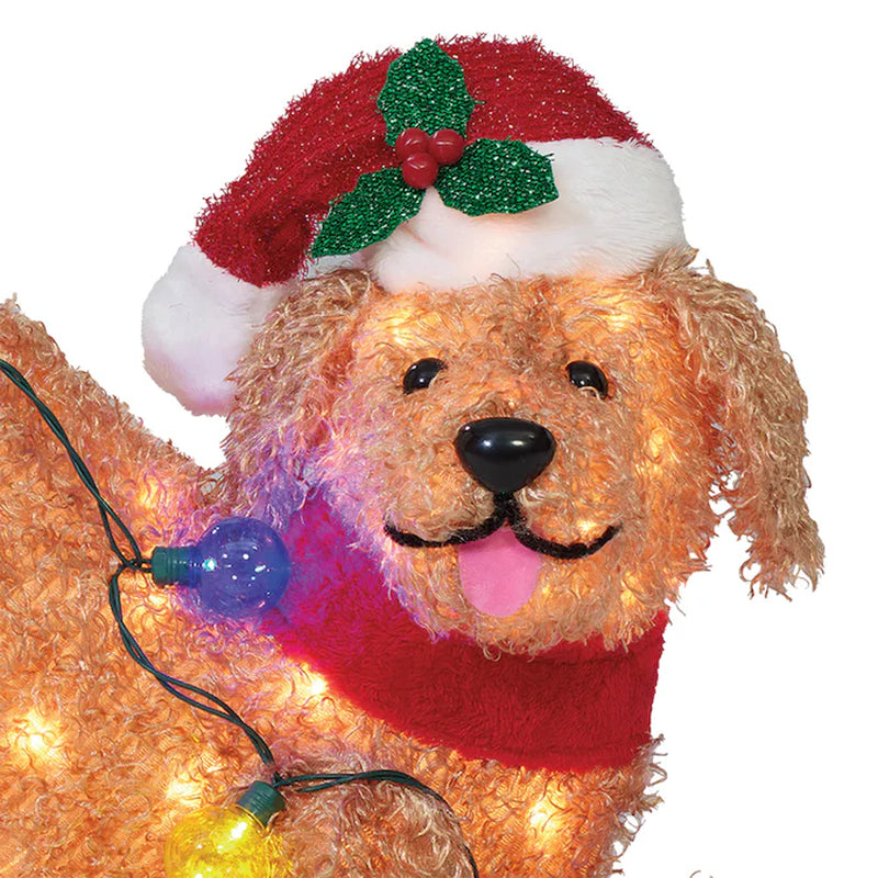 18" Merry Mischief Lighted Pup Decoration